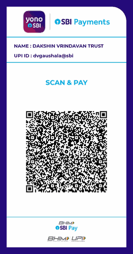 Dakshin Vrindavan UPI QR code · UPI ID dvgaushala@sbi